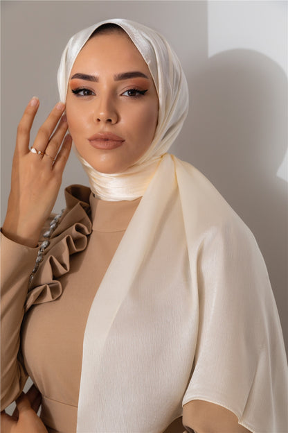 Exclusive Satin Hijab -  Ivory