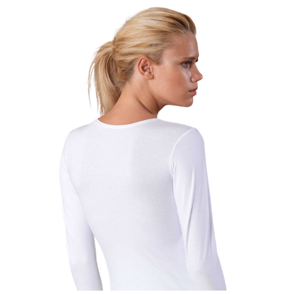 White Long Sleeve T-Shirt-Women's T-shirt-Shopanisa